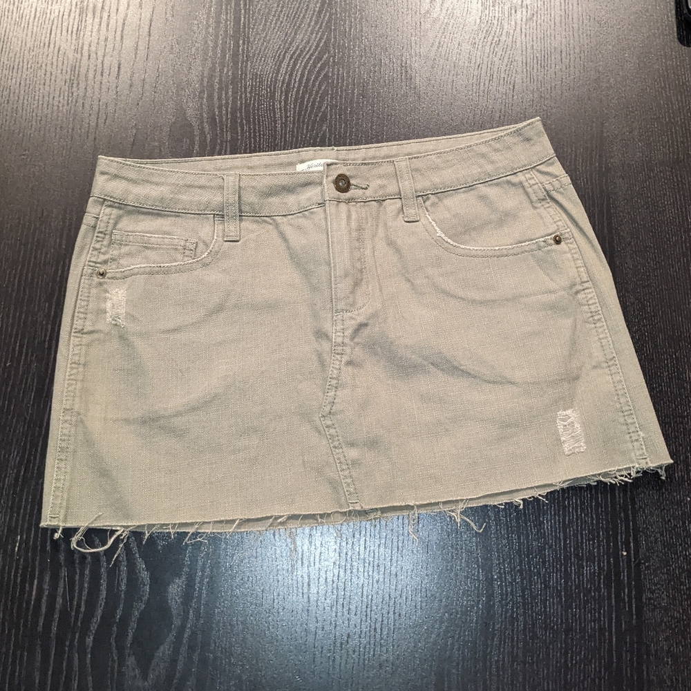 NEW Sz 7 Heritage 1981 distressed khaki denim mini skirt